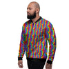 Hand Sign Gay Pride Print Pattern Men's Bomber Jacket-grizzshop