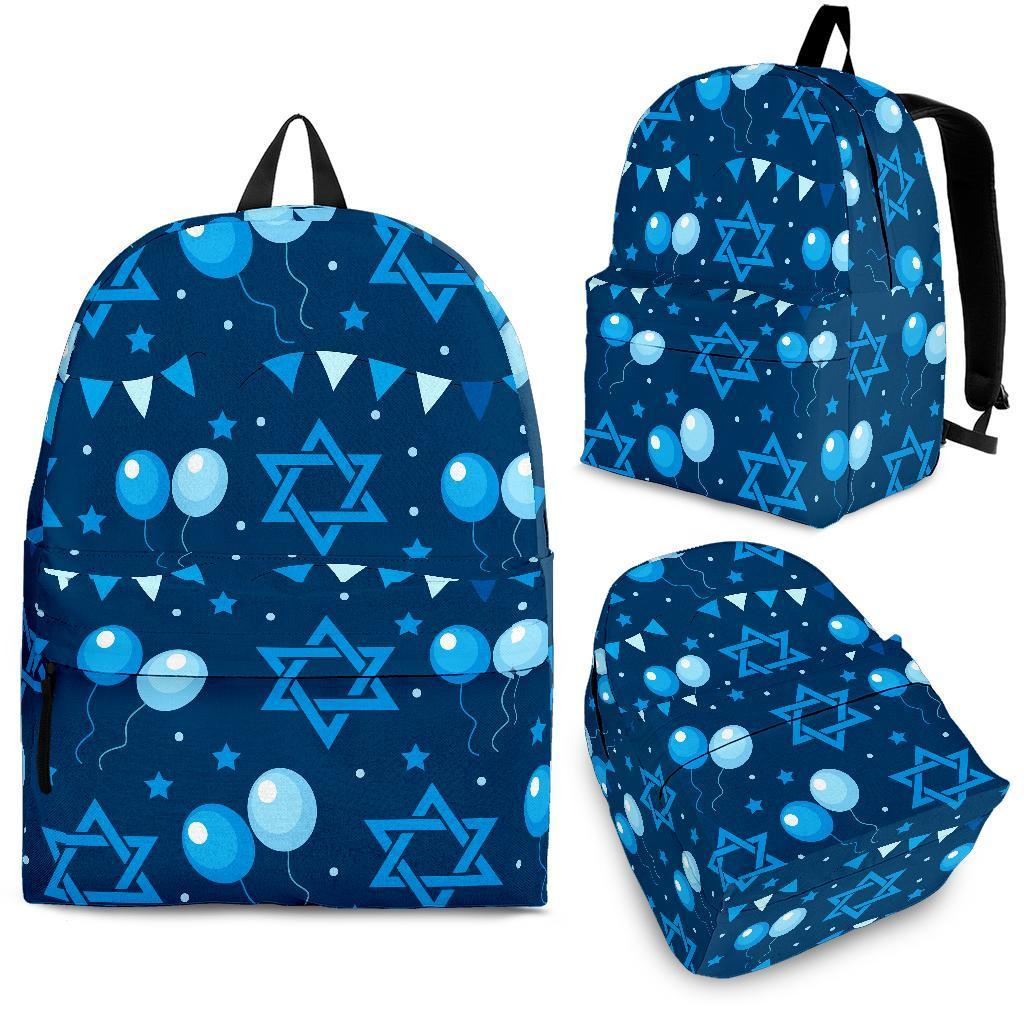 Hanukkah Balloon Print Pattern Backpack-grizzshop