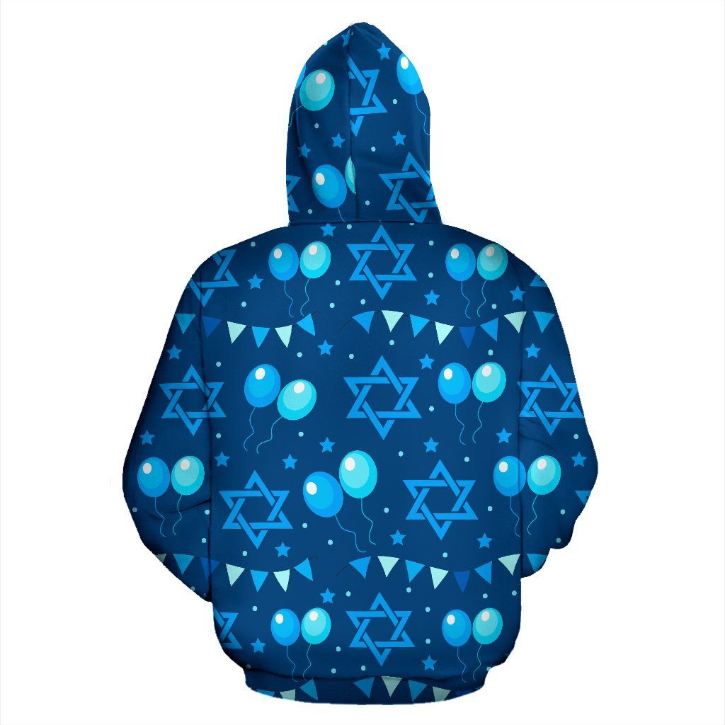 Hanukkah Balloon Print Pattern Men Women Pullover Hoodie-grizzshop