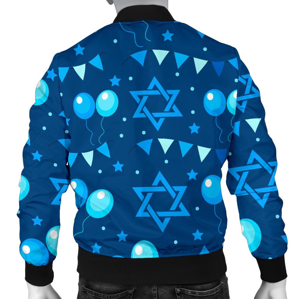 Hanukkah Balloon Print Pattern Men's Bomber Jacket-grizzshop