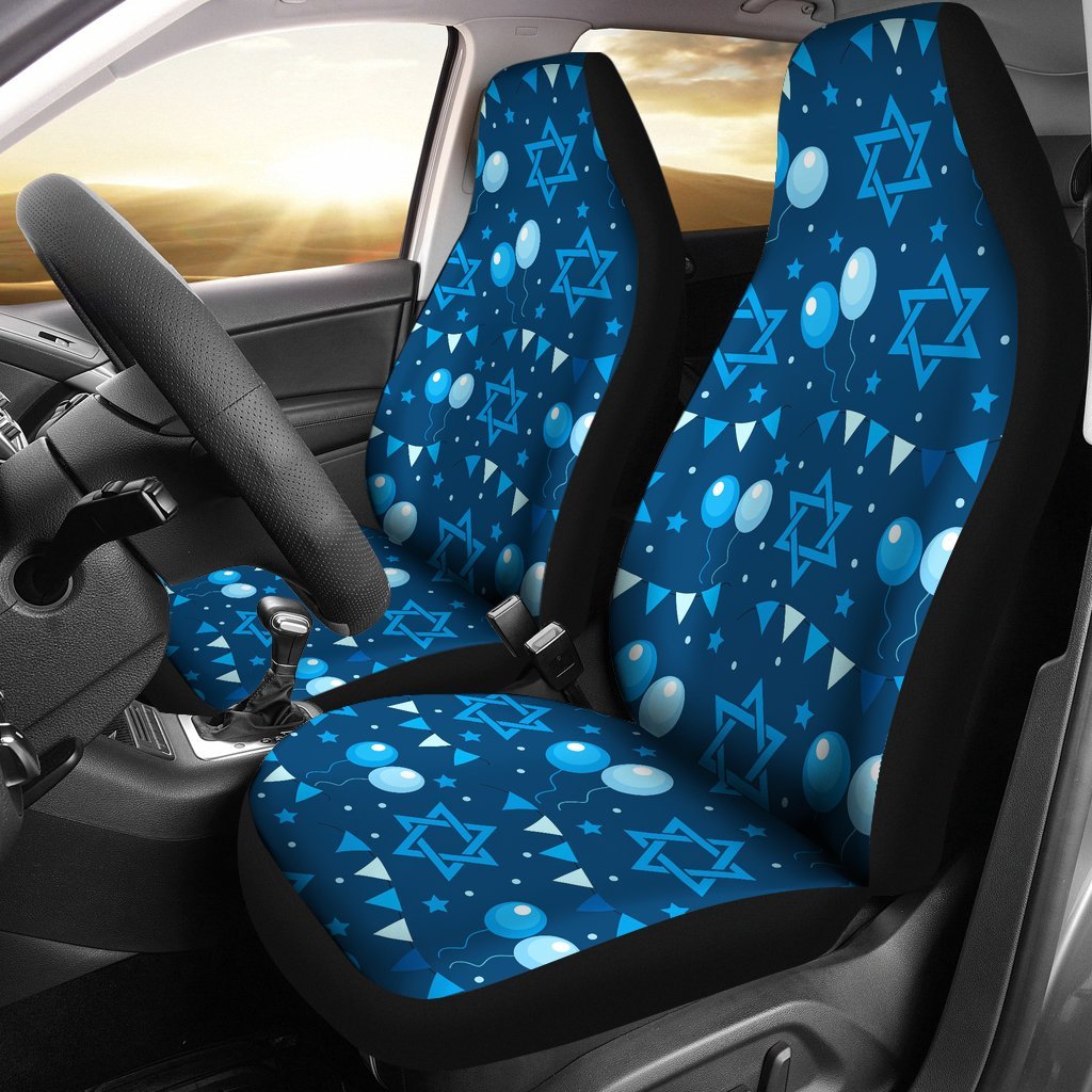 Hanukkah Balloon Print Pattern Universal Fit Car Seat Covers-grizzshop