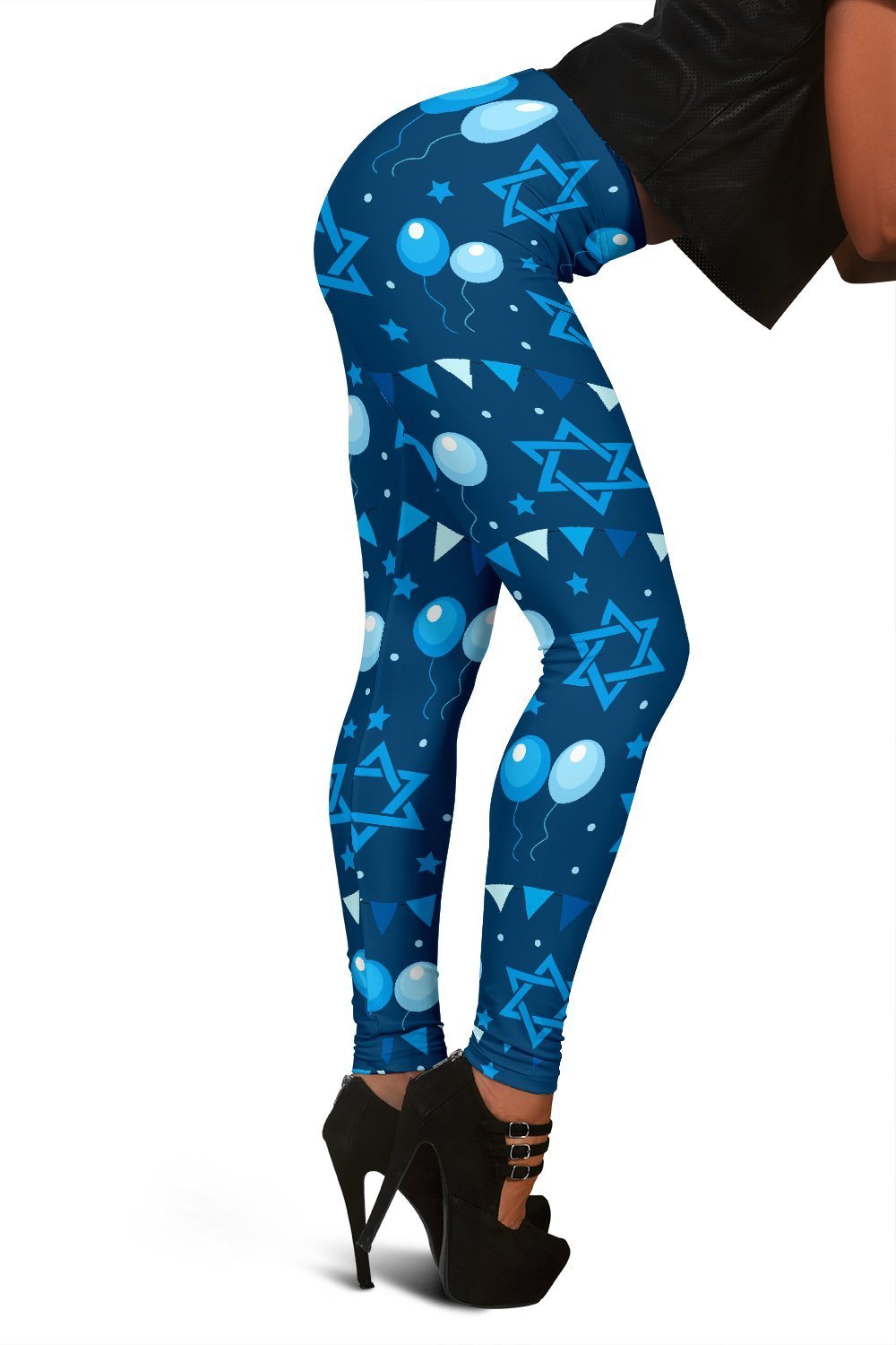 Hanukkah Balloon Print Pattern Women Leggings-grizzshop