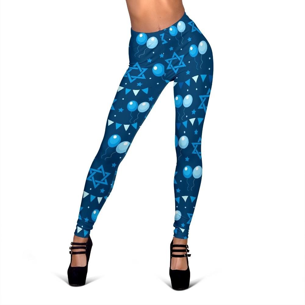 Hanukkah Balloon Print Pattern Women Leggings-grizzshop