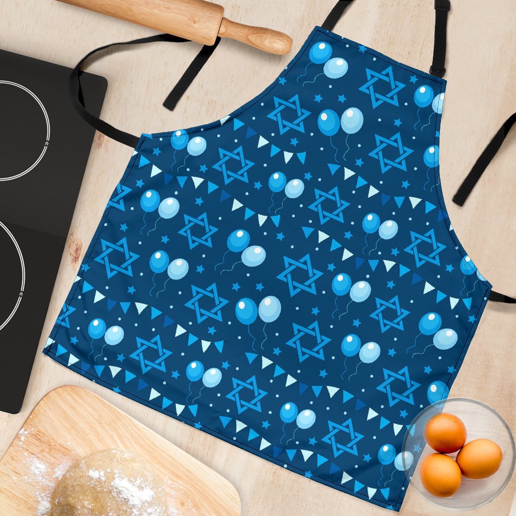Hanukkah Balloon Print Pattern Women's Apron-grizzshop