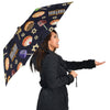 Hanukkah Black Print Pattern Automatic Foldable Umbrella-grizzshop