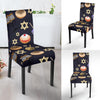 Hanukkah Black Print Pattern Chair Cover-grizzshop