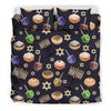 Hanukkah Black Print Pattern Duvet Cover Bedding Set-grizzshop