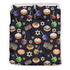 Hanukkah Black Print Pattern Duvet Cover Bedding Set-grizzshop