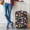 Hanukkah Black Print Pattern Luggage Cover Protector-grizzshop