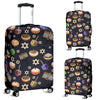 Hanukkah Black Print Pattern Luggage Cover Protector-grizzshop