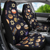 Hanukkah Black Print Pattern Universal Fit Car Seat Covers-grizzshop