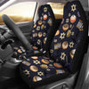 Hanukkah Black Print Pattern Universal Fit Car Seat Covers-grizzshop