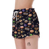 Hanukkah Black Print Pattern Women's Shorts-grizzshop