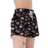 Hanukkah Black Print Pattern Women's Shorts-grizzshop