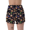 Hanukkah Black Print Pattern Women's Shorts-grizzshop