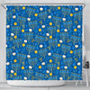 Hanukkah Pattern Print Bathroom Shower Curtain-grizzshop