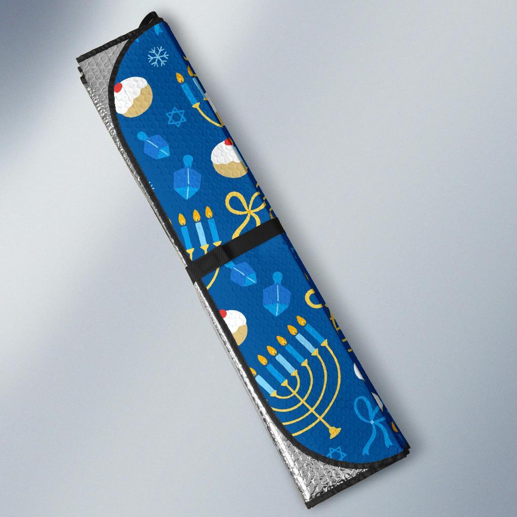 Hanukkah Pattern Print Car Sun Shade-grizzshop