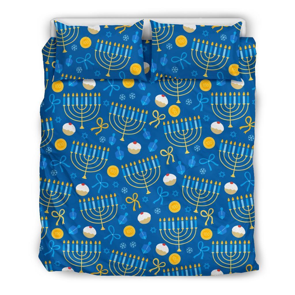 Hanukkah Pattern Print Duvet Cover Bedding Set-grizzshop