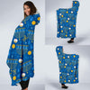 Hanukkah Pattern Print Hooded Blanket-grizzshop