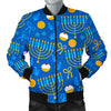 Hanukkah Pattern Print Men's Bomber Jacket-grizzshop