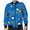 Hanukkah Pattern Print Men's Bomber Jacket-grizzshop