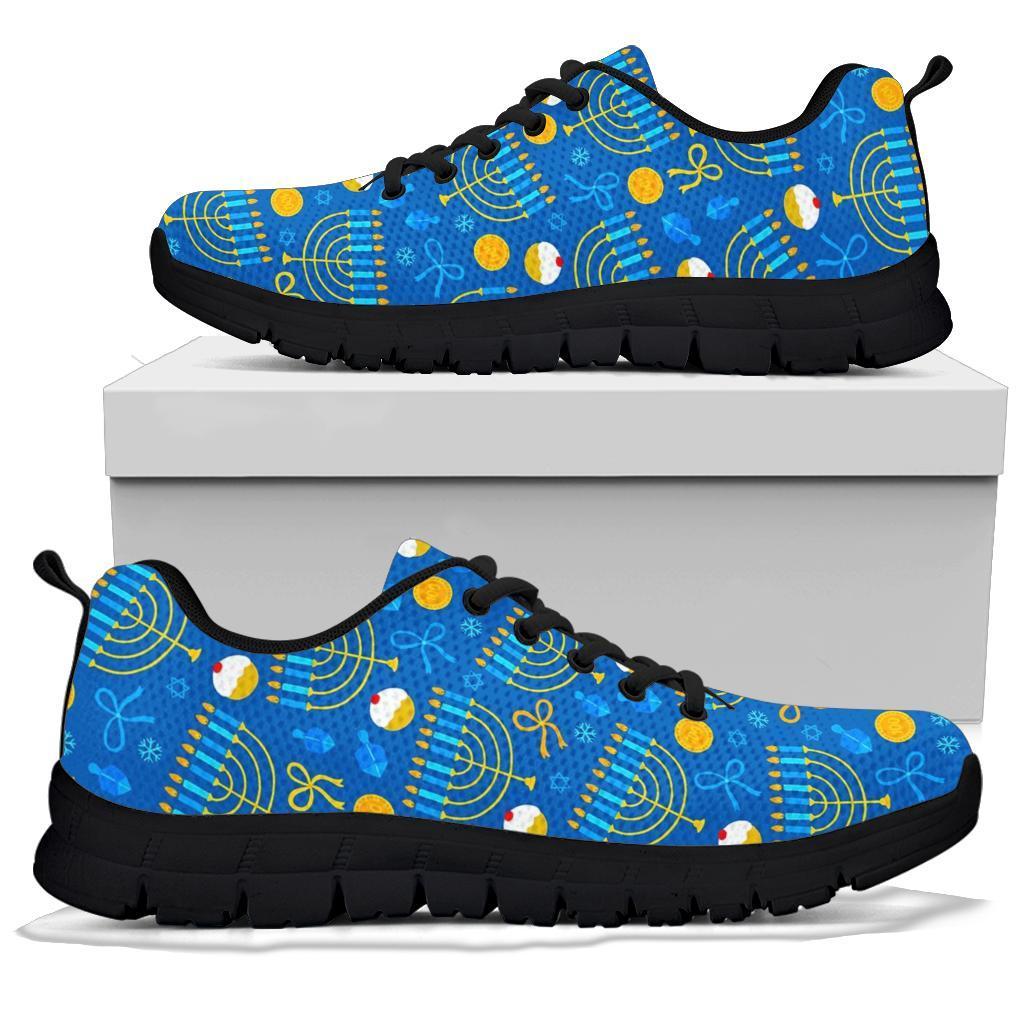 Hanukkah Pattern Print Sneaker Shoes For Men Women-grizzshop