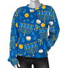Hanukkah Pattern Print Women's Sweatshirt-grizzshop