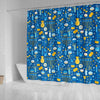 Hanukkah Print Pattern Bathroom Shower Curtain-grizzshop