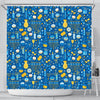 Hanukkah Print Pattern Bathroom Shower Curtain-grizzshop