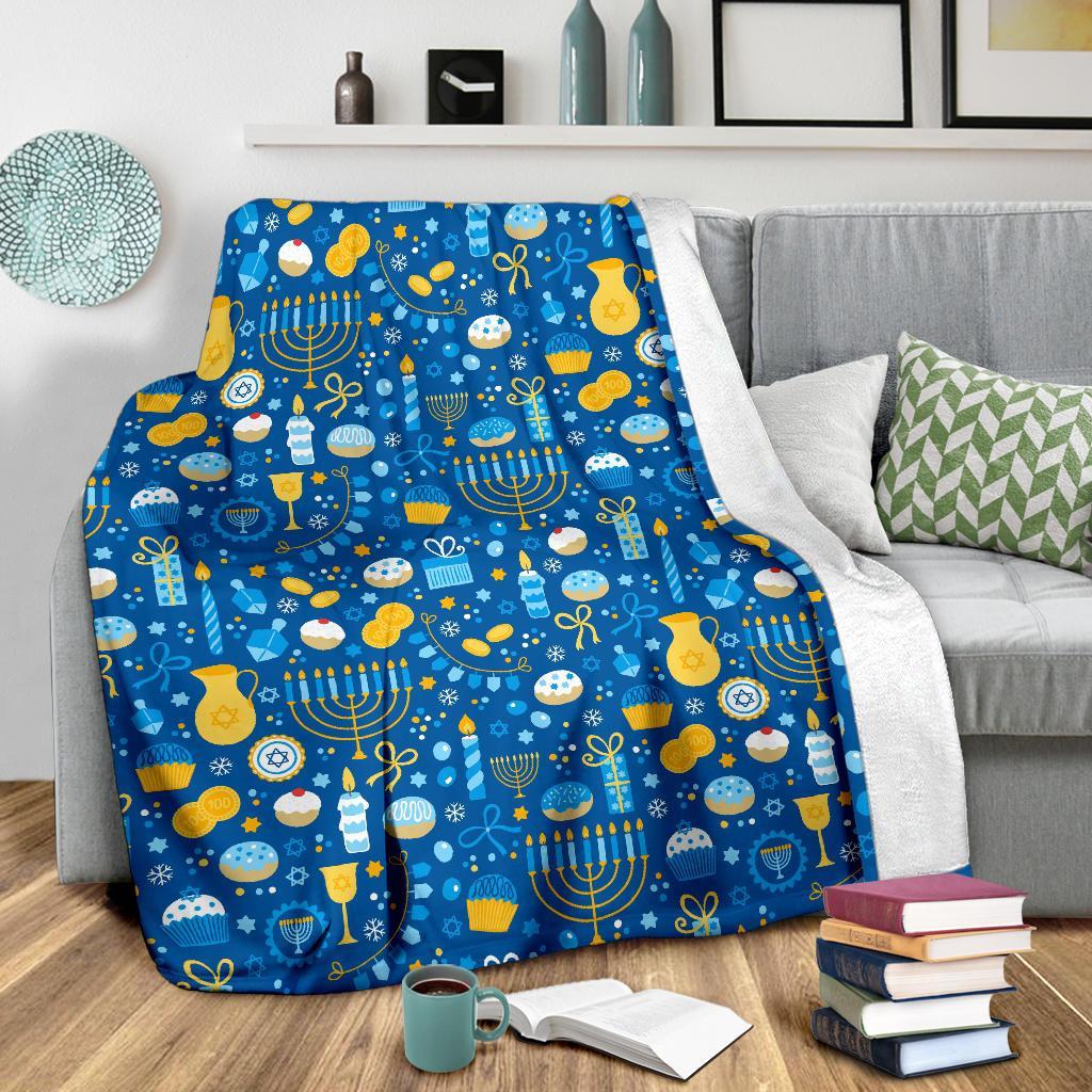 Hanukkah Print Pattern Blanket-grizzshop