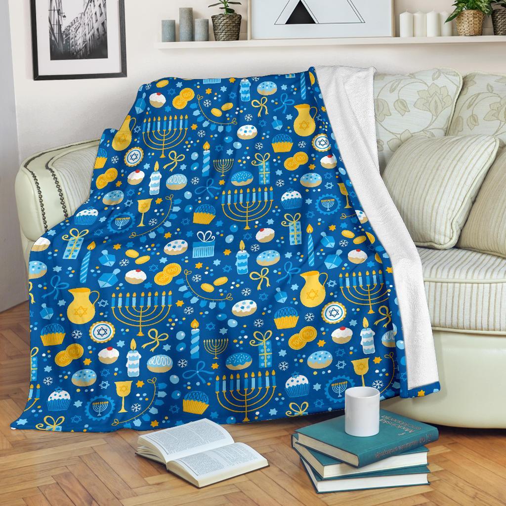 Hanukkah Print Pattern Blanket-grizzshop