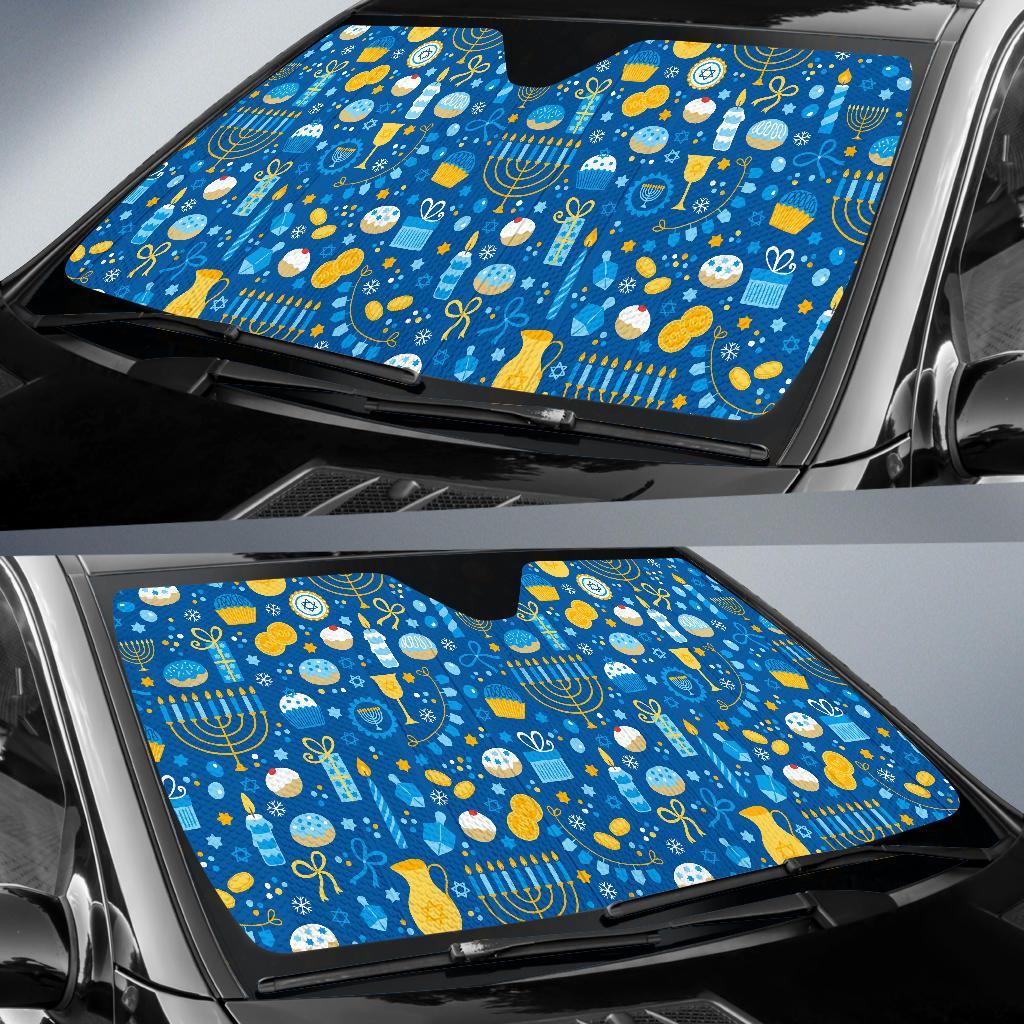 Hanukkah Print Pattern Car Sun Shade-grizzshop
