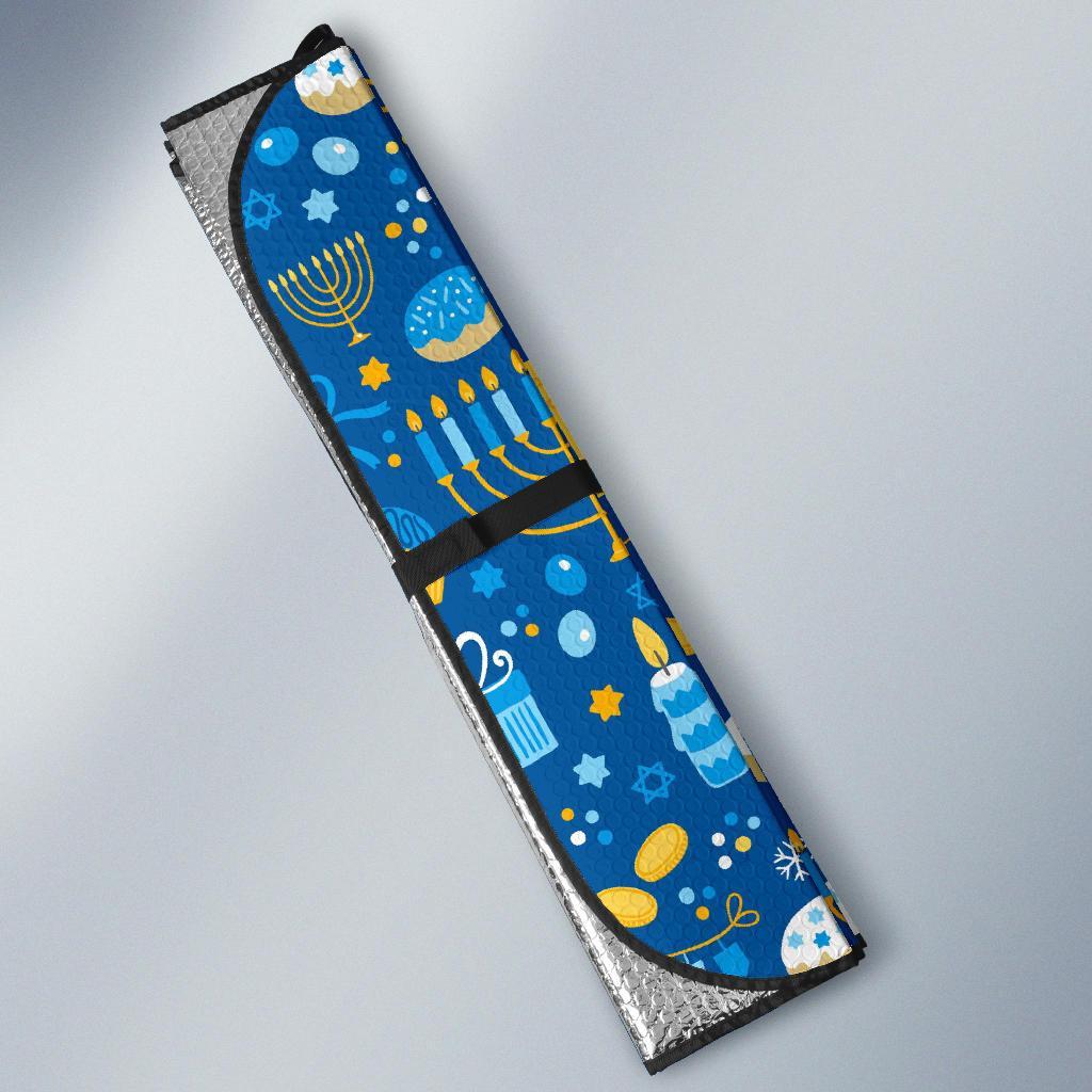 Hanukkah Print Pattern Car Sun Shade-grizzshop