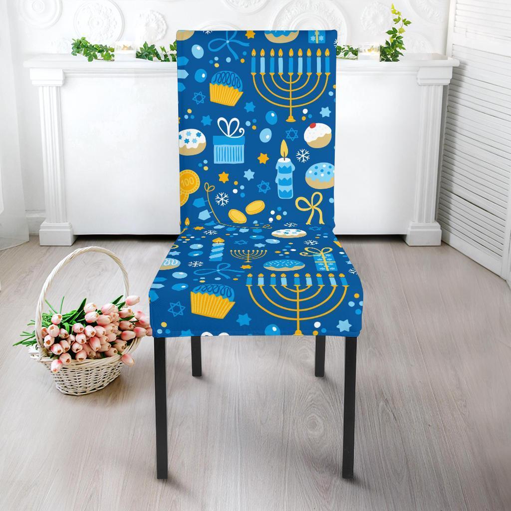 Hanukkah Print Pattern Chair Cover-grizzshop