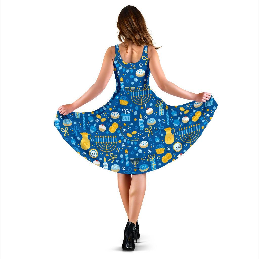 Hanukkah Print Pattern Dress-grizzshop