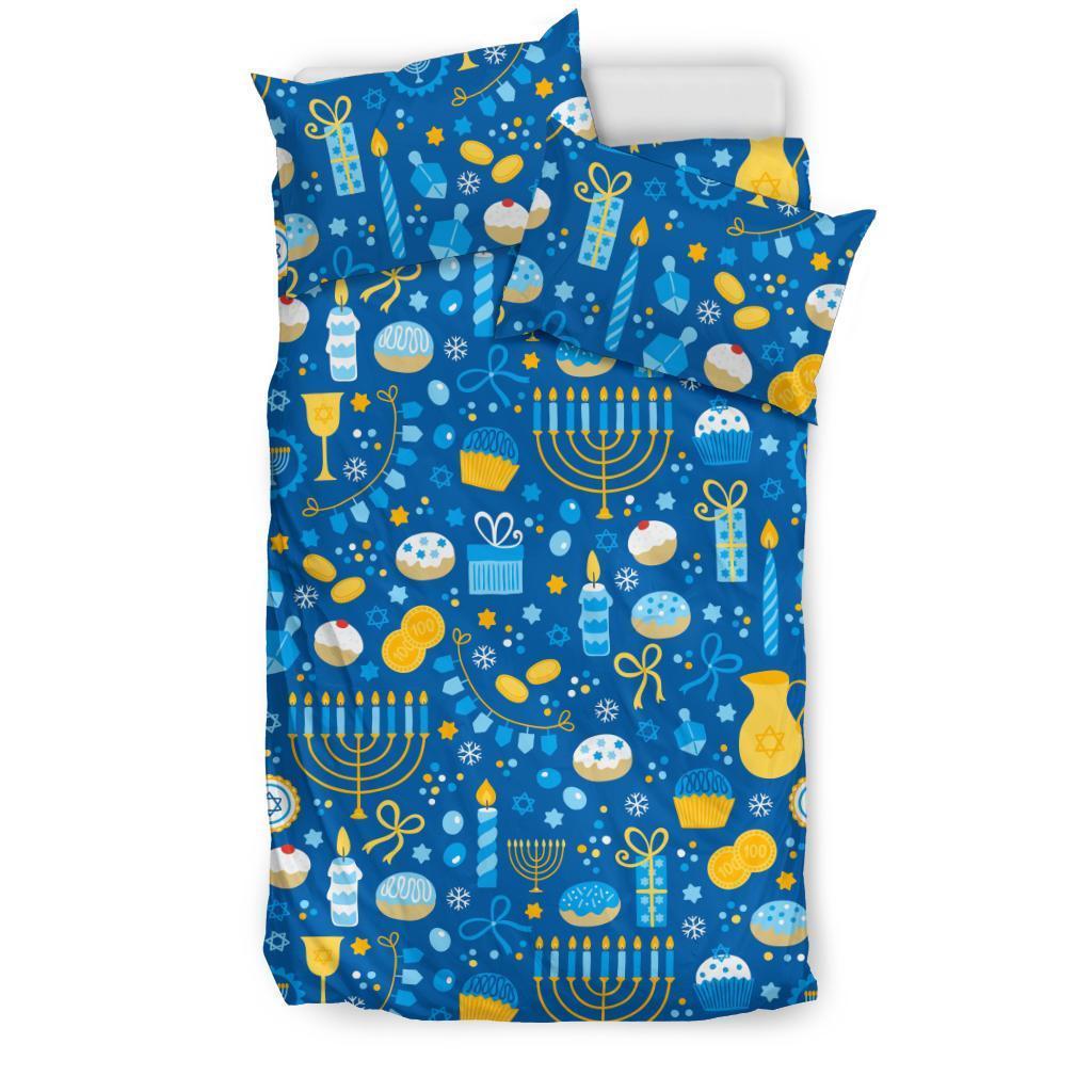 Hanukkah Print Pattern Duvet Cover Bedding Set-grizzshop