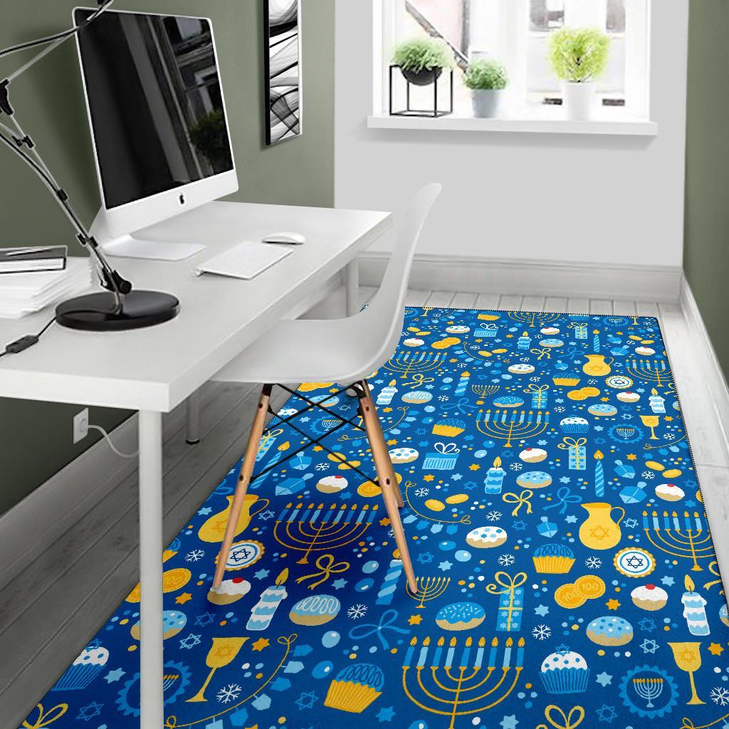 Hanukkah Print Pattern Floor Mat-grizzshop