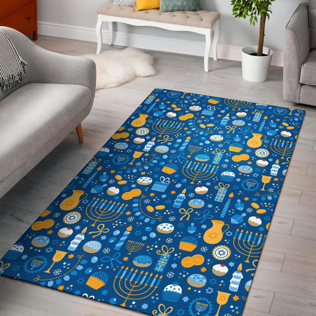 Hanukkah Print Pattern Floor Mat-grizzshop