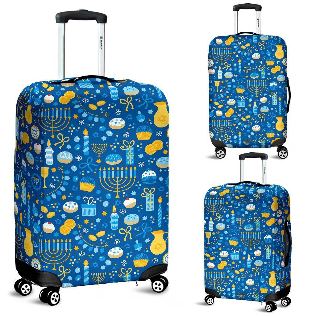 Hanukkah Print Pattern Luggage Cover Protector-grizzshop