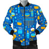 Hanukkah Print Pattern Men's Bomber Jacket-grizzshop