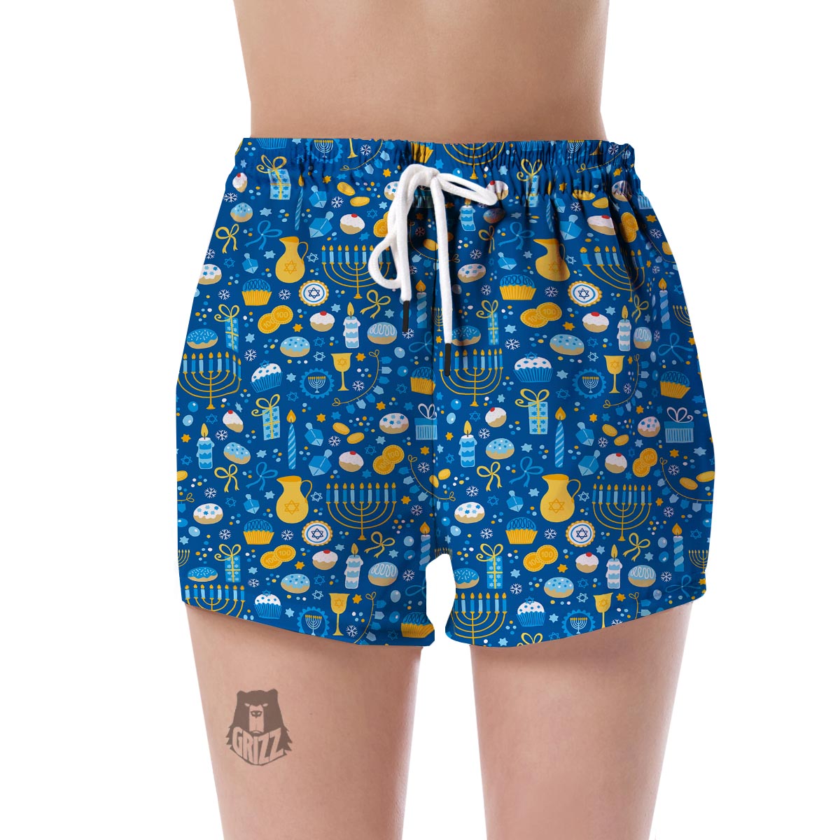 Hanukkah Print Pattern Women's Shorts-grizzshop