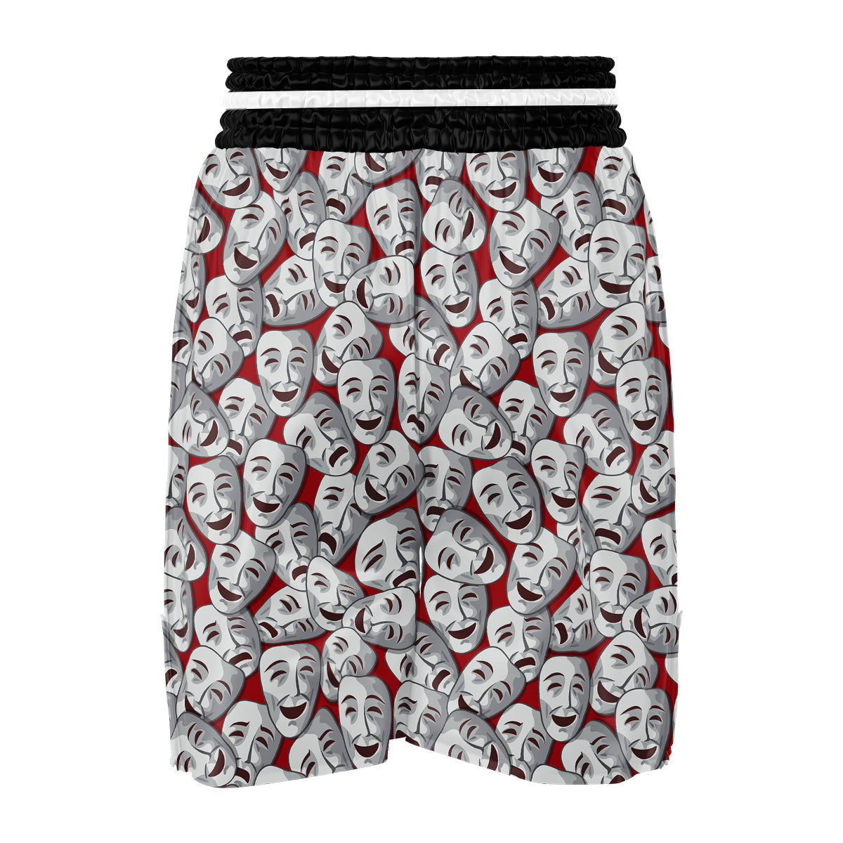 Happy And Sad Theatrical Masks Print Pattern Boxing Shorts-grizzshop