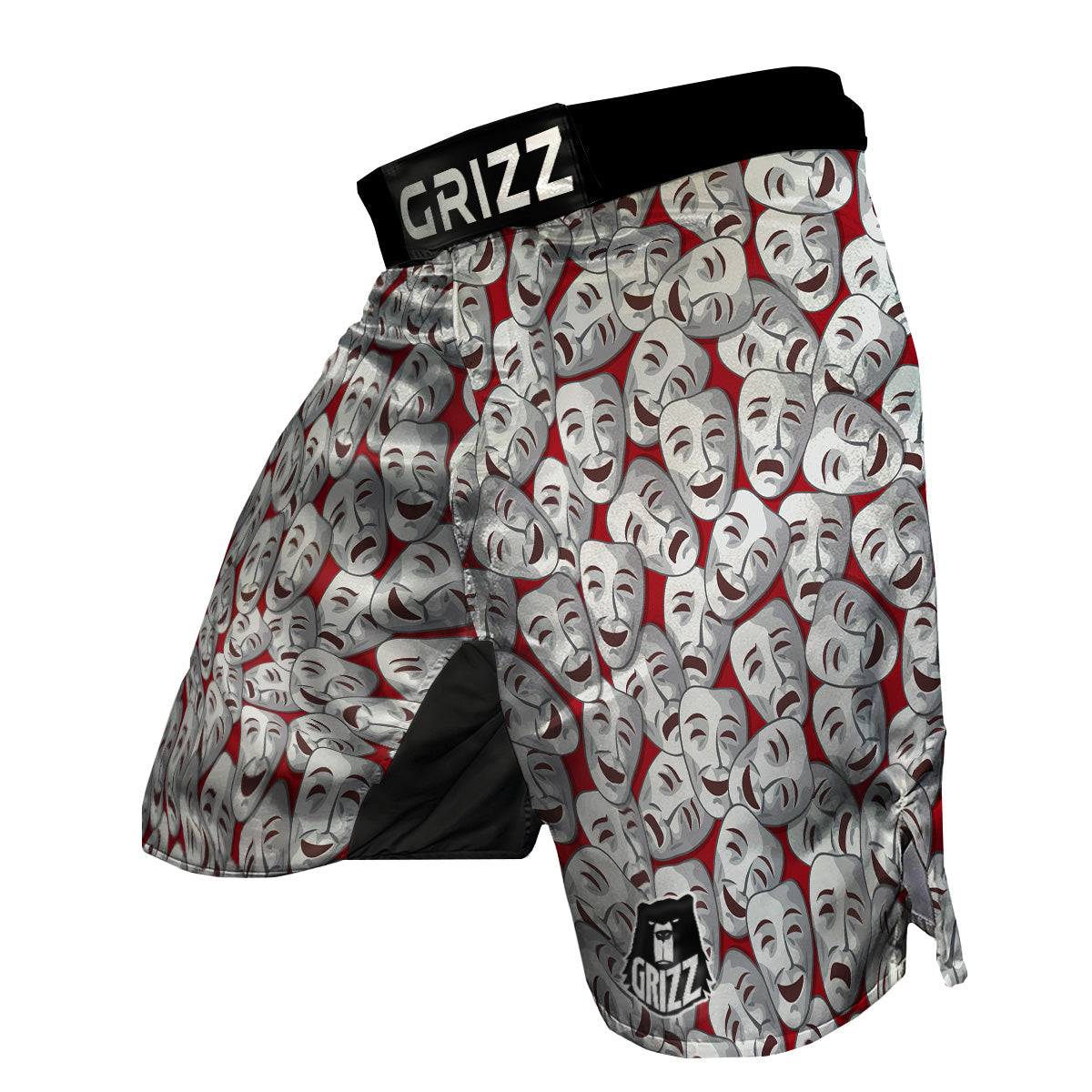 Happy And Sad Theatrical Masks Print Pattern MMA Shorts-grizzshop