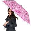 Happy Birthday Pattern Print Automatic Foldable Umbrella-grizzshop