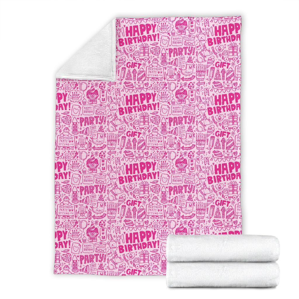 Happy Birthday Pattern Print Blanket-grizzshop