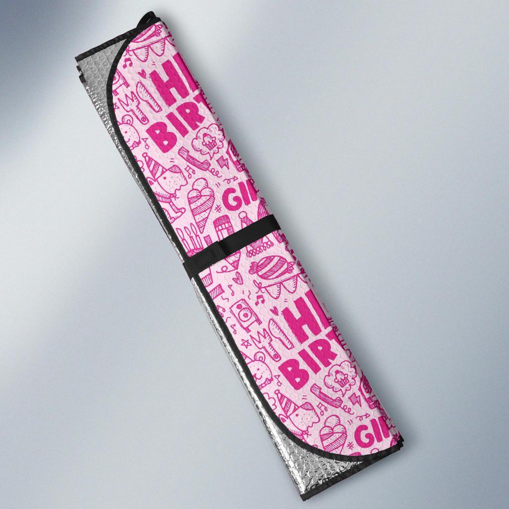 Happy Birthday Pattern Print Car Sun Shade-grizzshop