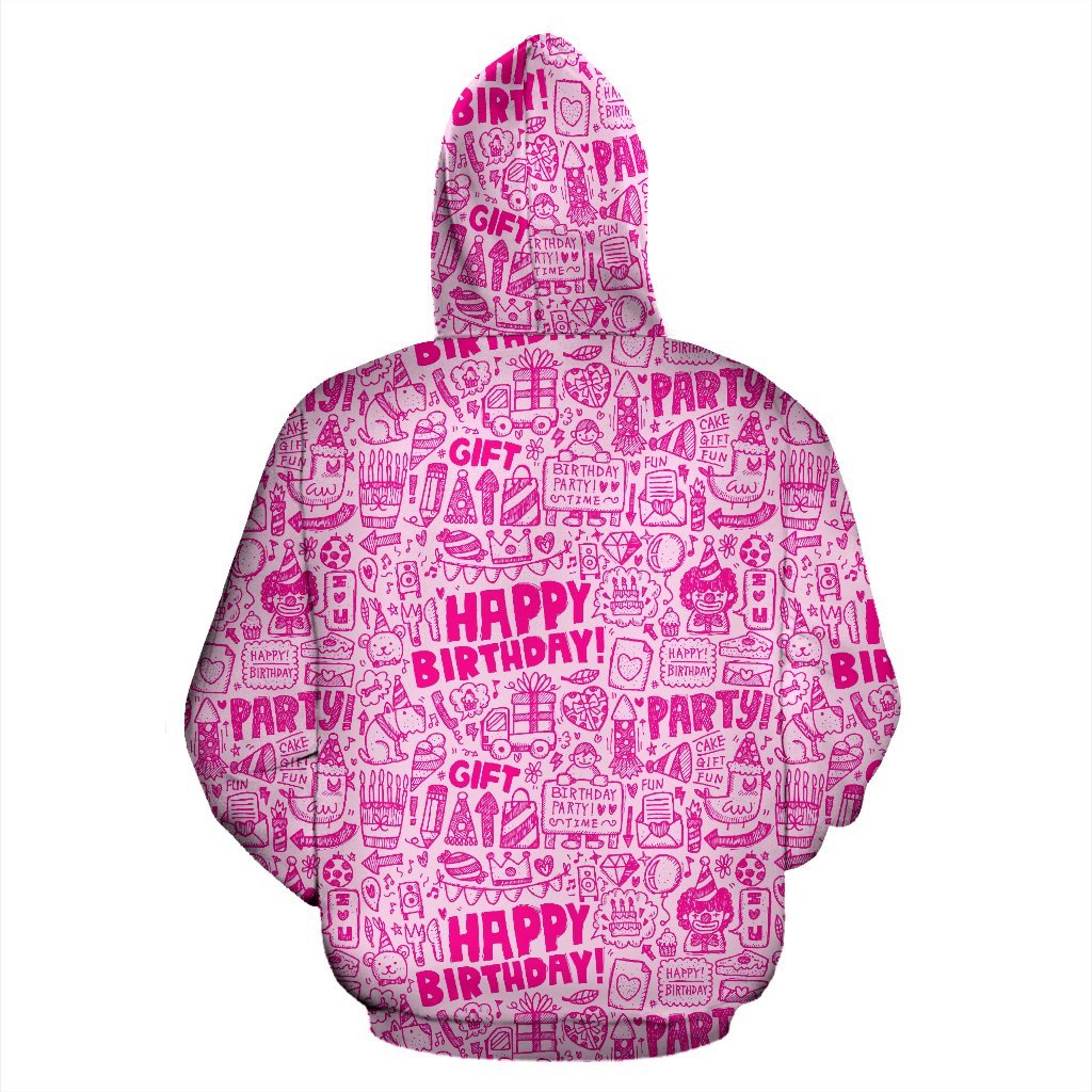 Happy Birthday Pattern Print Men Women Pullover Hoodie-grizzshop