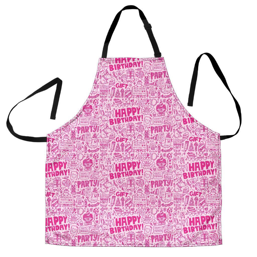 Happy Birthday Pattern Print Men's Apron-grizzshop