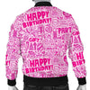 Happy Birthday Pattern Print Men's Bomber Jacket-grizzshop