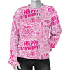 Happy Birthday Pattern Print Women's Sweatshirt-grizzshop